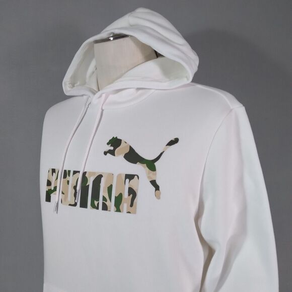 Puma hoodie sweatshirt sweater Men's small White logo spell out fleece NEW - Picture 5 of 11